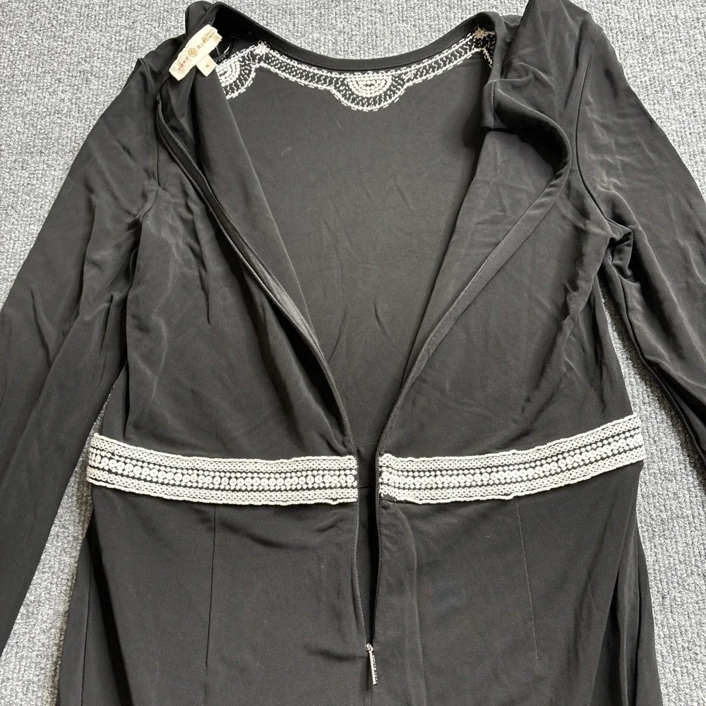 Tory‎ Burch Black Embellished Maci Dress Women's Size Small 41132431 Beaded